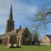 The spire of St Wendredas Church March which is in desperate need of repair