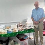 Peter James with some of the cakes at last year's Macmillan coffee morning in Wimblington