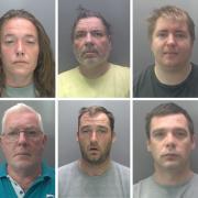 Some of the criminals from Cambridgeshire that were jailed in September.