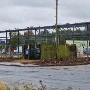 Work is underway on the construction of the new Aldi that is being build in Hostmoor Avenue, March.