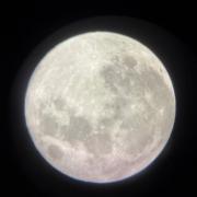 This shot of the Supermoon was taken by Nathalie Smerdon with the family telescope at Hinchingbrooke.