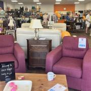 Furniture on sale inside the East Anglia’s Children’s Hospices shop at Meadowlands in March