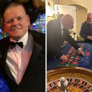 The Three Tuns landlords Tina and Rob Leonard, and bets being taken at the roulette table.