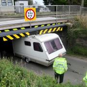 Stonea Bridge, near Manea, has been named as one of Britain's most bashed railway bridges.