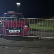 A car collided with a railing in Gaul Road, March, on November 19.