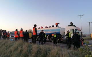 Just Stop Oil protesters on top of a tanker at one of their demonstrations