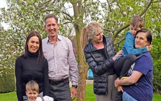 Jonathan and Rebecca with Nataliya (left) and Nina and the children.