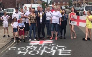 Mayor of Wisbech Cllr Andrew Lynn celebrating - hopefully not prematurely - with Wisbech residents.