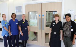 The new team outside the SCBU at Hinchingbrooke Hospital.