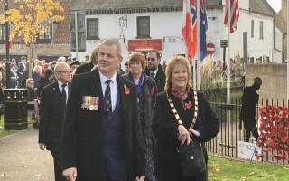 The Mayor of Chatteris, Linda Ashley, alongside fellow Chatteris Town Council member James Carney.