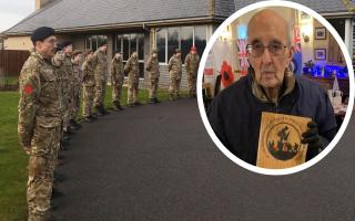 Cadets formed a guard of honour for Corporal Harold Noor (inset).