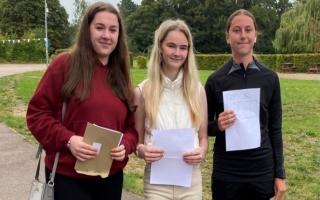 Students at Neale-Wade Academy in March with their GCSE results.