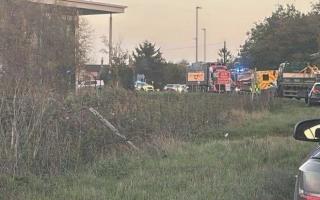 A car and a lawnmower were involved in a crash on the A141 at Chatteris on Thursday October 31.