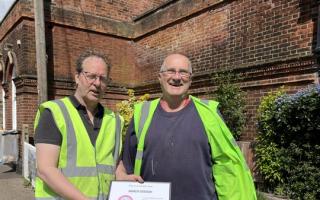 March rail station adopters, Adrian Sutterby and Max Mobius with the accreditation.